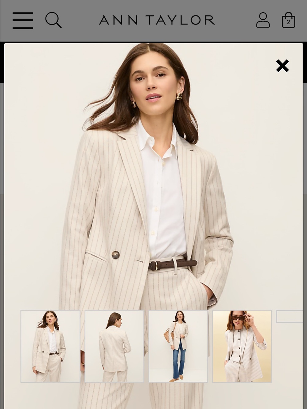 ANN TAYLOR Crosby blazer/pinstripe